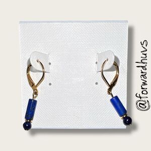 Bundle Sale 3 for $15 | Hand Crafted Blue Bead Earrings – Lever-Back Hooks